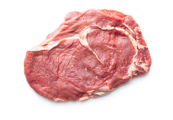 Sliced raw ribeye steak.