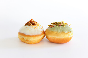 image of donuts. isolated on white. jewish holiday Hanukkah symbol
