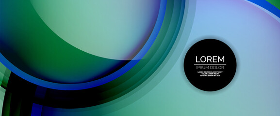 Circles and bubbles abstract background. Fluid liquid round shapes for web banner, app or poster
