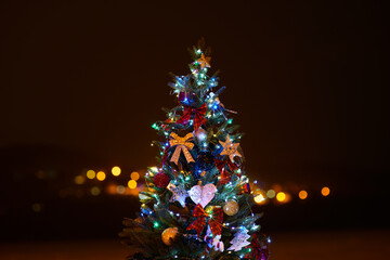 New Year's Tree at Night