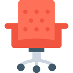 
Swivel Chair Flat Vector Icon
