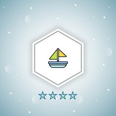 Naklejka premium sailboat vector icon modern