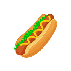 Hotdog vector isolated in white background