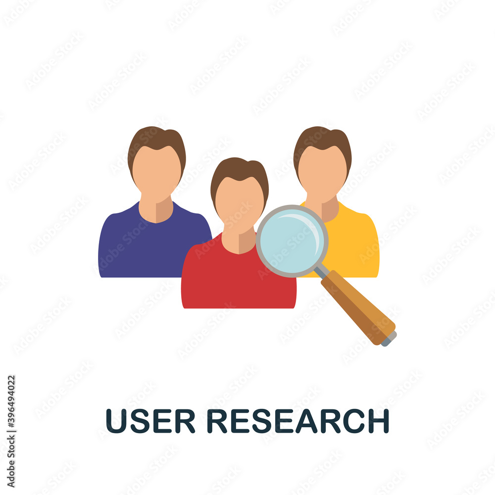 Poster user research flat icon. simple element from project management collection. creative user research i