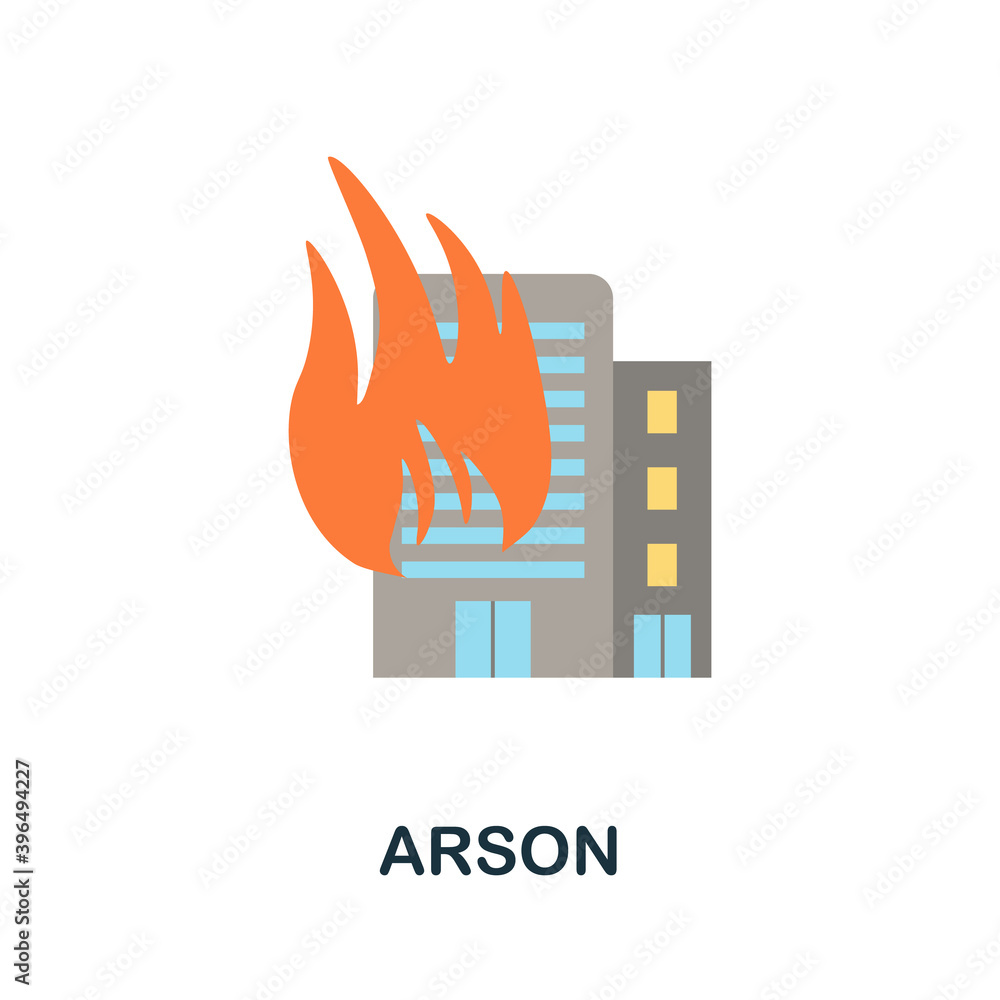 Poster arson flat icon. simple element from protest collection. creative arson icon for web design, templat