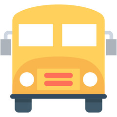 
School Bus Flat Vector Icon
