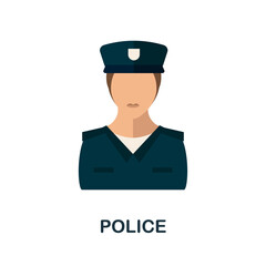 Police flat icon. Simple element from protest collection. Creative Police icon for web design, templates, infographics and more