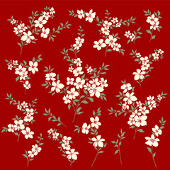 Fototapeta na wymiar Beautiful flower illustration material collection