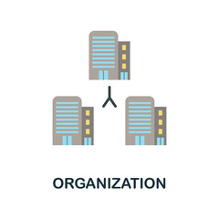 Organization flat icon from reputation management collection. Simple line element Organization symbol for templates, web design and infographics