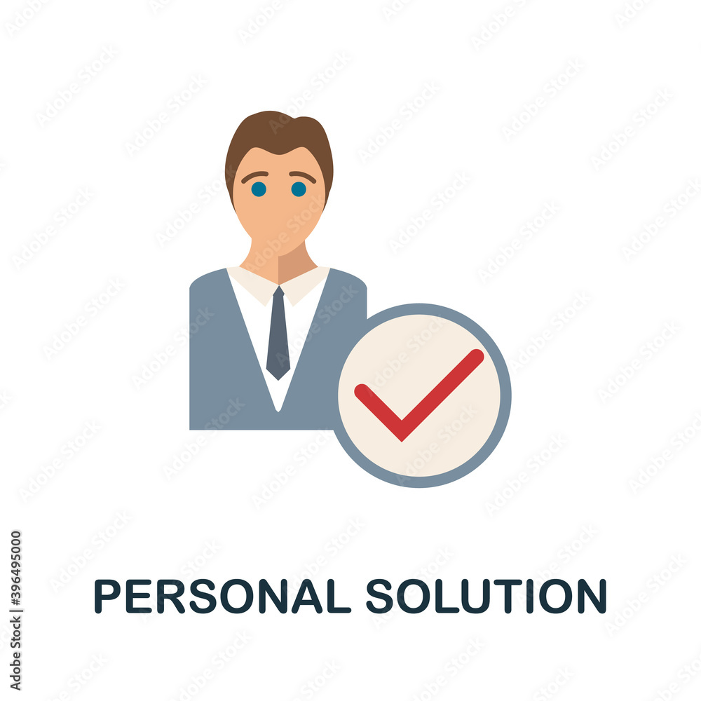 Poster personal solution flat icon from reputation management collection. simple line element personal solu