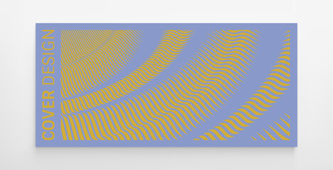 3D wavy background with ripple effect. Striped surface. Pattern with optical illusion. Cover design template. Vector illustration.