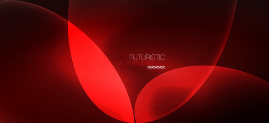 Neon ellipses abstract backgrounds. Shiny bright round shapes glowing in the dark. Vector futuristic illustrations for covers, banners, flyers and posters and other