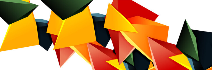 Triangle mosaic abstract background, 3d triangular low poly shapes. Geometric vector illustration for covers, banners, flyers and posters and other