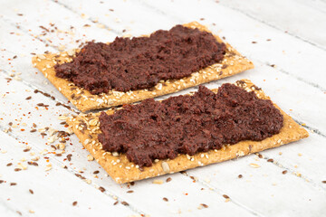 Sandwiches with olive paste