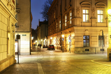 KRAKOW, POLAND - NOVEMBER 26, 2020: The Golebia street