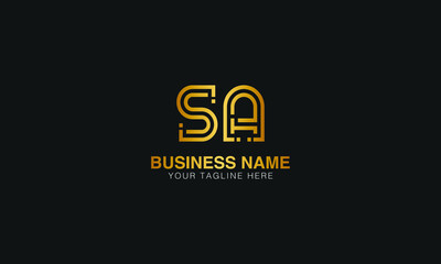 SA S  A initial based letter typography logo design vector