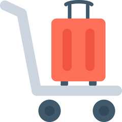 Obraz premium Luggage Trolley Flat Vector Icon 