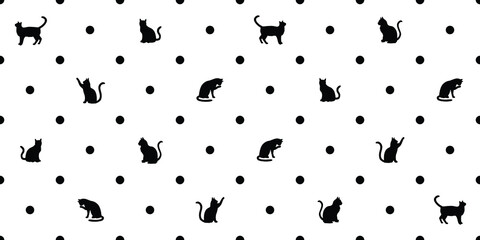 Cats silhouette seamless pattern. Vector illustration background for surface, t shirt design, print, poster, icon, web, graphic designs. 