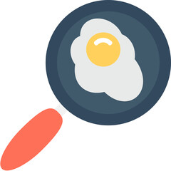 
Egg Frying Flat Vector Icon

