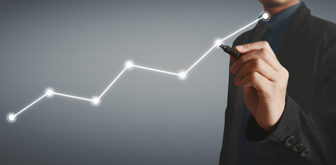 Hand drawing  chart.  graph stock of growth.v..