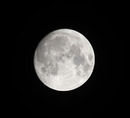 close up of a nearly full moon