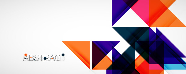 Fototapeta premium Set of vector triangle geometric backgrounds. Vector illustration for covers, banners, flyers and posters and other designs