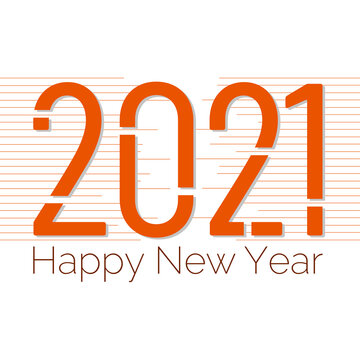 Happy New Year 2021  Vector Design. Template for Christmas flyers, greeting cards, brochures. Vector.