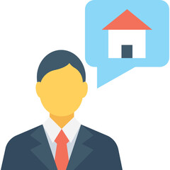 
Property Talk Flat Vector Icon 

