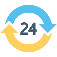 
Twenty Four Hours Flat Vector Icon
