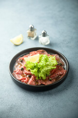 Traditional homemade beef carpaccio