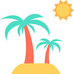 
Palm Tree Flat Vector Icon
