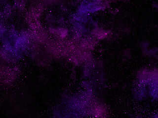 Cosmic black, violet and purple background with stars and nebulae