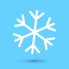 Snowflake icon, winter symbol, template flat graphic design, cold sign, Xmas time, isolated temperature button for app, vector illustration