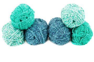 Stack of knitting yarn clews