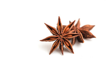 Star anise spice on wooden background