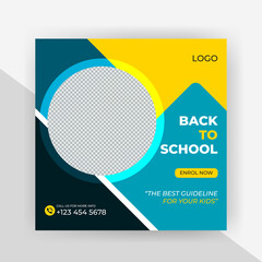 School Admission Social Media posts Design Template 