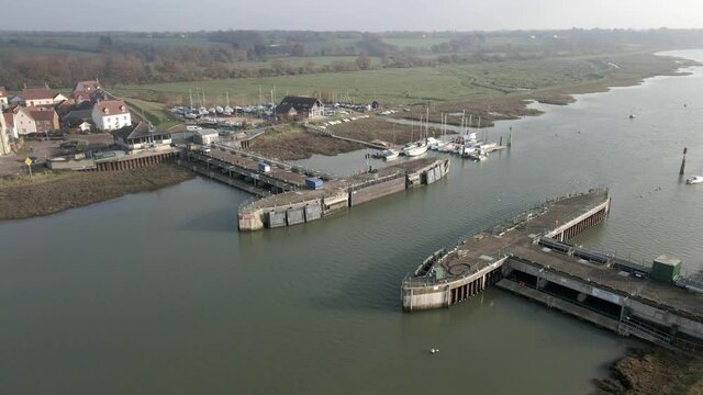 Colne Tide Barrier Wivenhoe Monitoring Station aerial point of view