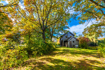 Old Watermill in Midway Village of Rockford Town, Illinois