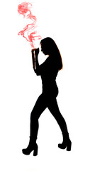 girl defending herself with clenched fists