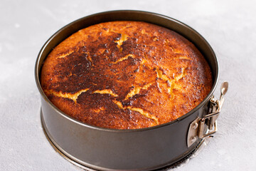 Basque burnt cheesecake in Cake Pan Mold