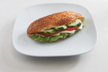 sandwich with cheese and vegetables