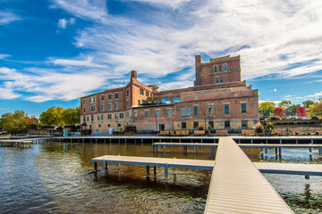Rock River view in Rockford Town of Illinois