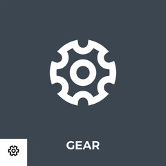 Fototapeta premium Gear Related Vector Glyph Icon. Isolated on Black Background. Vector Illustration.