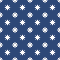 Fototapeta na wymiar Vector seamless snowflakes pattern. Snowfall christmas background