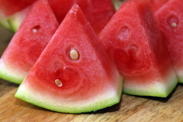 slices of fresh appetizing watermelon