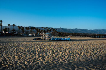 Fototapeta premium Surfboards on the beach, Santa Barbara, California, USA