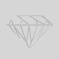 Diamond shiny sparkling, paper cut style, modern design. Luxury jewelry design element
