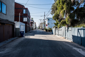 Fototapeta na wymiar Empty street, Venice, Los Angeles, California, USA