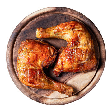 Chicken leg quarters isolated on white, top view