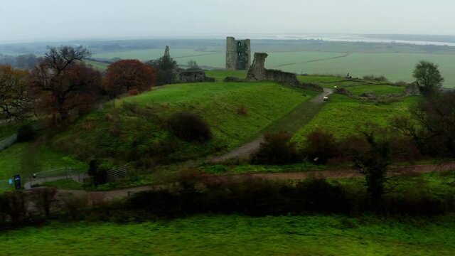 Hadleigh Castle Essex Mavic 2 Pro Drone Right to Left Fast Pan Swirl 4K